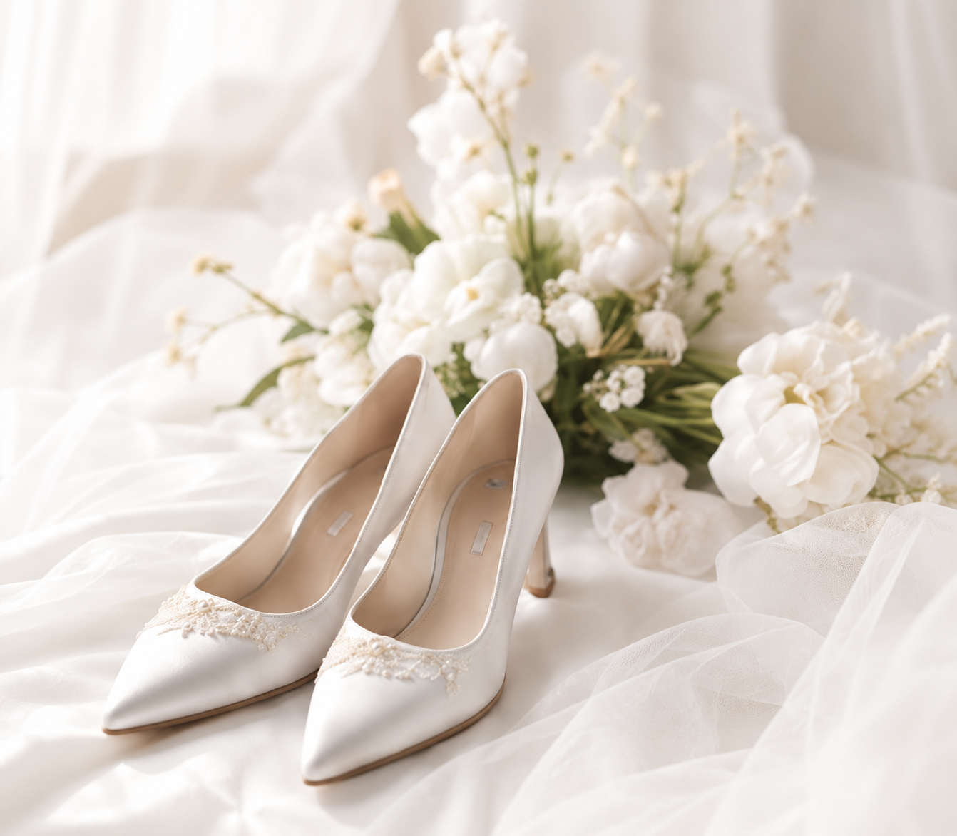 Bridal Shoes and Flowers